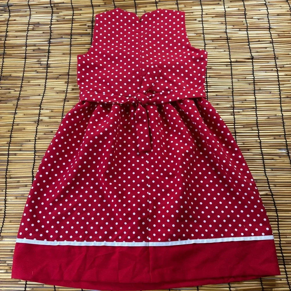 Bonnie Jean Girls Red Polka Dot Sleeveless Knot Front Dress Size 16 R49686-DV